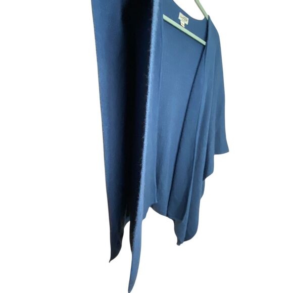 The Winding Road Wrap Sweater Womens OS Blue Alpaca Wool Poncho Boho Chic Ruana - Picture 6 of 9